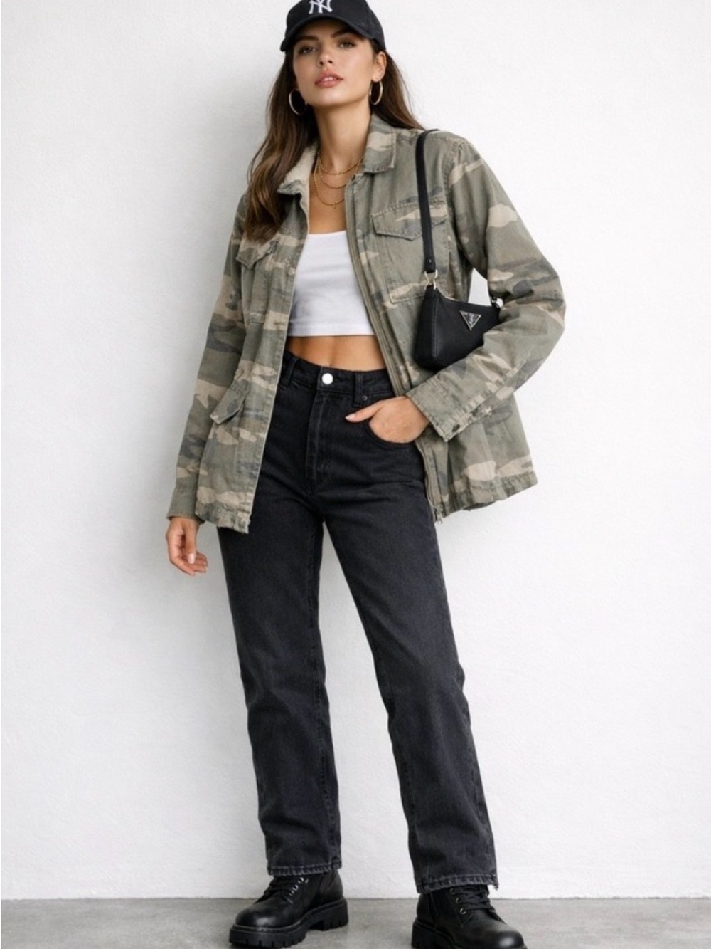 RAILS Whitaker Sage Camo Faux Fur Lined Utility Cozy Jacket Women's Size M